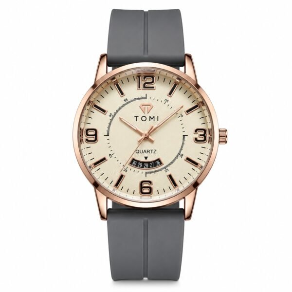 WhatsApp Image 2026-07-26 at 4.51.12 PM TOMI Executive - White Dial Rose Gold Grey Silicone Watch For Men