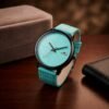 XENLEX Aqua Green Leather Watch - Smart Future Edition