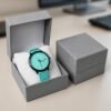 XENLEX Aqua Green Leather Watch - Smart Future Edition