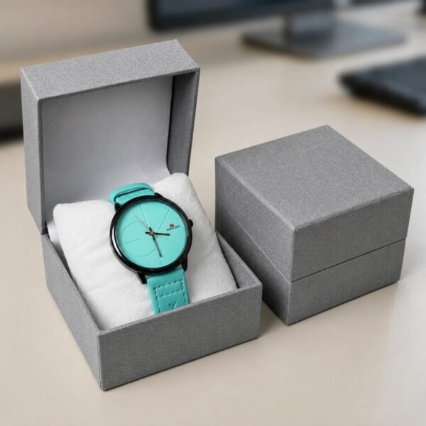 XENLEX Aqua Green Leather Watch - Smart Future Edition
