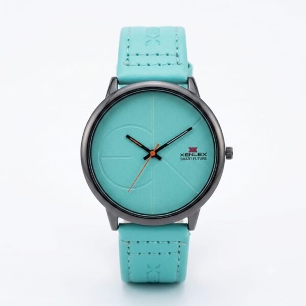 XENLEX Aqua Green Leather Watch - Smart Future Edition