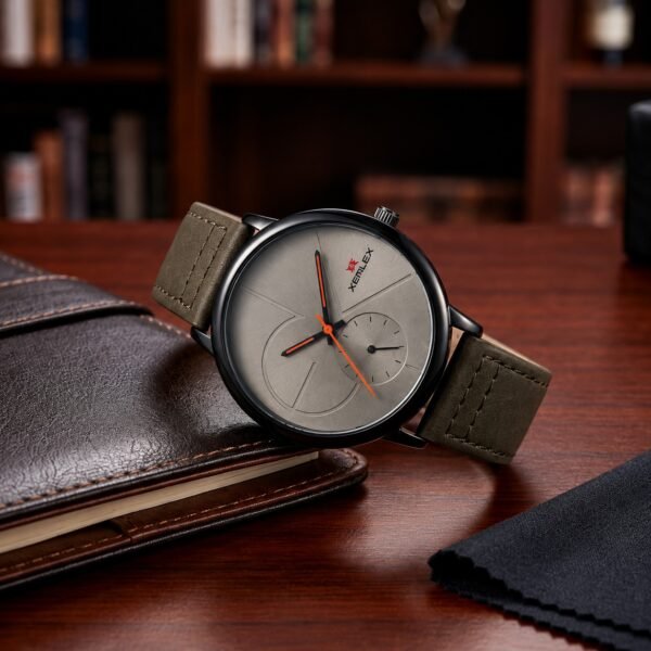 WhatsApp Image 2026-07-26 at 6.45.00 PM (4) XENLEX – Green Dial Leather Strap Watch For Men