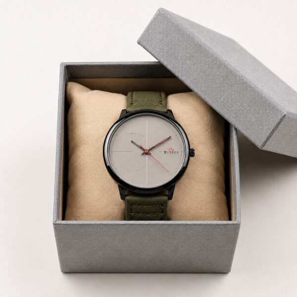 WhatsApp Image 2026-07-26 at 6.45.00 PM (7) XENLEX – Green Dial Leather Strap Watch For Men