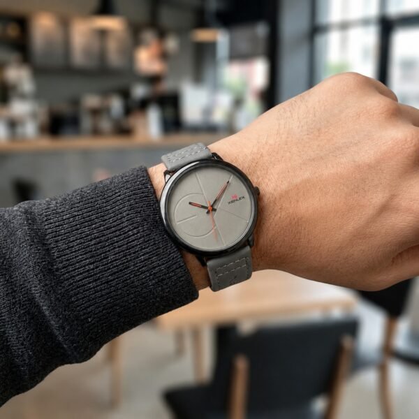 XENLEX – Grey Dial Leather Strap Watch For Men | WB-14