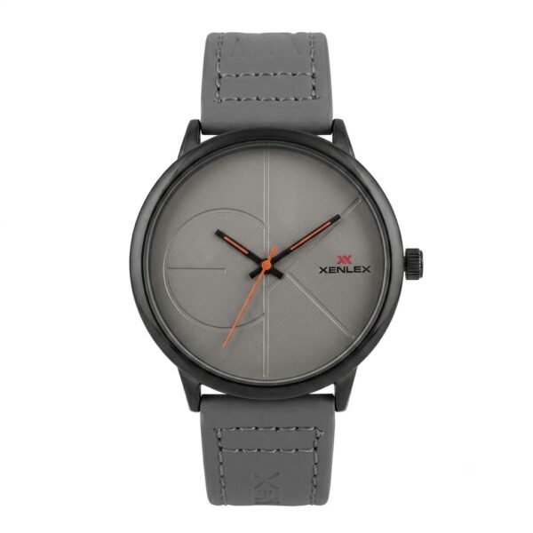 XENLEX – Grey Dial Leather Strap Watch For Men | WB-14