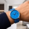 XENLEX – Sky Blue Dial Leather Strap Watch For Girls | WB-13