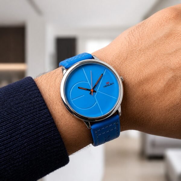 XENLEX – Sky Blue Dial Leather Strap Watch For Girls | WB-13
