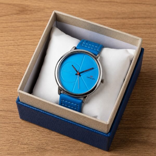 XENLEX – Sky Blue Dial Leather Strap Watch For Girls | WB-13