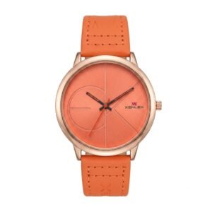 WhatsApp Image 2026-07-26 at 7.39.31 PM (1) XENLEX – Orange Dial Leather Strap Watch For Girls | WB-12