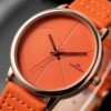 XENLEX – Orange Dial Leather Strap Watch For Girls | WB-12