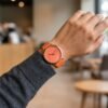 XENLEX – Orange Dial Leather Strap Watch For Girls | WB-12