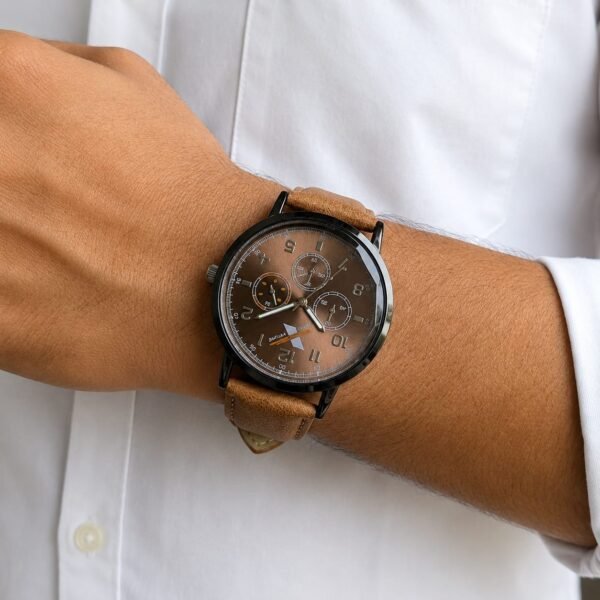 WhatsApp Image 2026-07-28 at 2.39.59 PM (3) Smart Future – Brown Leather Strap Watch For Men | WB-10
