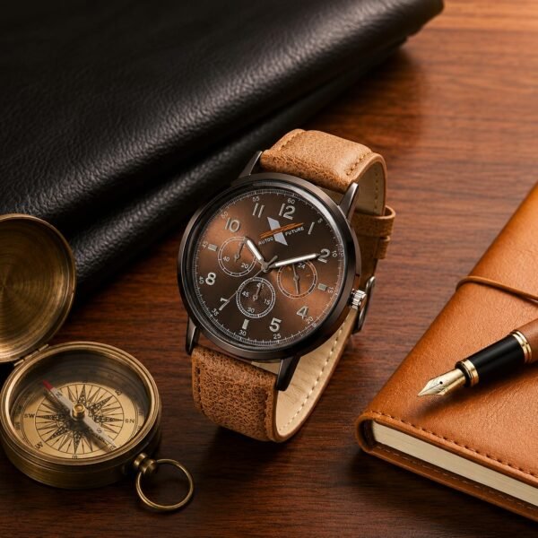 WhatsApp Image 2026-07-28 at 2.39.59 PM (5) Smart Future – Brown Leather Strap Watch For Men | WB-10