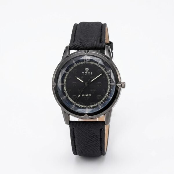 WhatsApp Image 2026-07-28 at 2.55.52 PM (1) TOMI Crystal – Black Leather Strap Quartz Watch For Men | WB-08