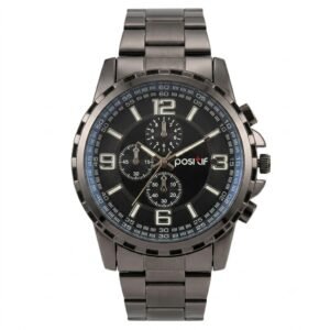 Positif Black Dial Black Chain Watch For Men | WB-07