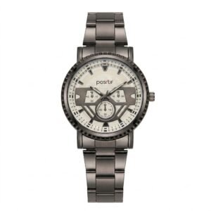 Positif Chronograph – Black Chain White Dial Watch For Men | WB-03