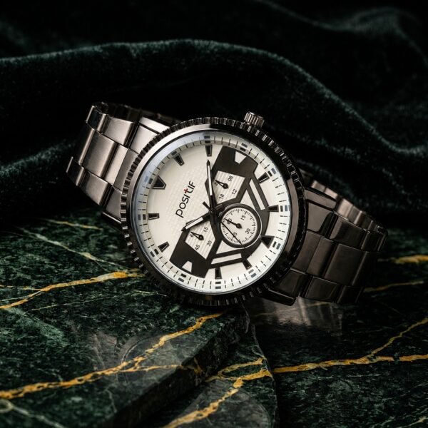 WhatsApp Image 2026-07-30 at 2.07.22 PM (2) Positif Chronograph – Black Chain White Dial Watch For Men | WB-03