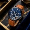 WhatsApp Image 2026-07-30 at 2.21.19 PM (1) TOMI Chronograph – Blue Dial Brown Leather Watch For Men | WB-02
