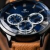 WhatsApp Image 2026-07-30 at 2.21.19 PM (5) TOMI Chronograph – Blue Dial Brown Leather Watch For Men | WB-02