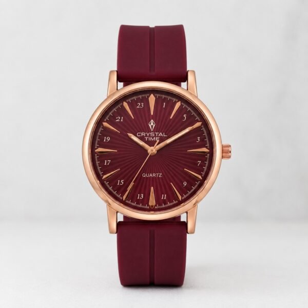 WhatsApp Image 2026-08-04 at 4.20.47 PM (3) Crystal Time Luxe - Maroon Dial Rose Gold Ladies Watch