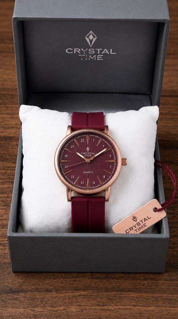 WhatsApp Image 2026-08-04 at 4.20.47 PM (4) Crystal Time Luxe - Maroon Dial Rose Gold Ladies Watch