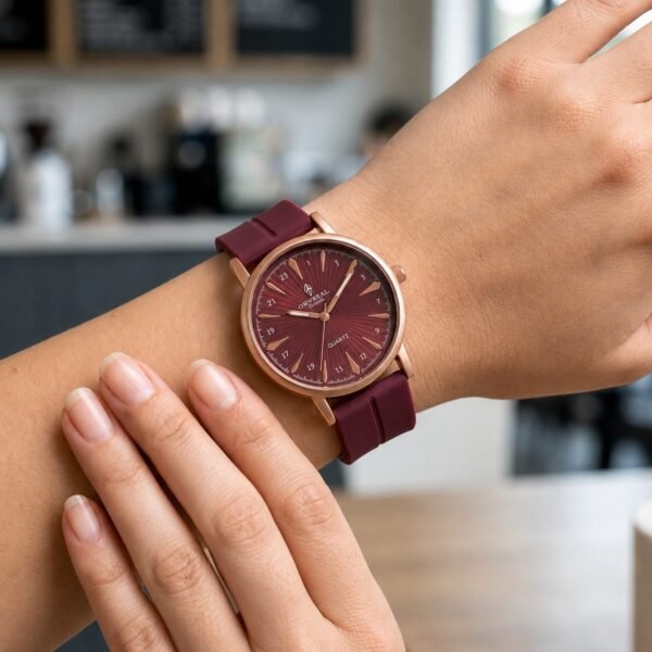 WhatsApp Image 2026-08-04 at 4.20.47 PM Crystal Time Luxe - Maroon Dial Rose Gold Ladies Watch