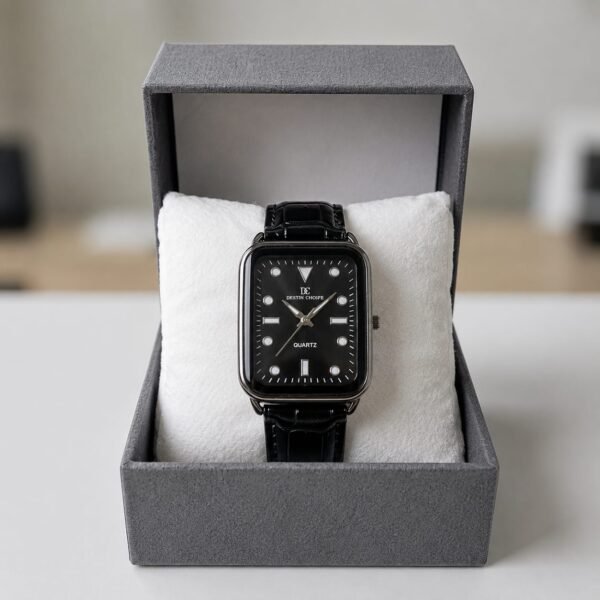 WhatsApp Image 2026-08-04 at 4.41.15 PM Decent Choice Noir - Black Square Dial Leather Strap Watch For Men | DC-02
