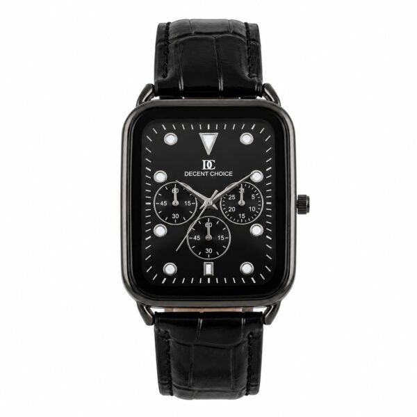 WhatsApp Image 2026-08-04 at 4.49.14 PM Decent Choice Noir - Black Square Dial Leather Strap Watch For Men | DC-02